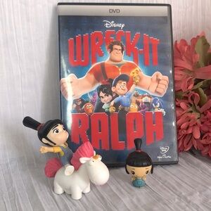 DISNEY WRECK IT RALPH DVD movie with Vanellope lot of 2 plastic action toys